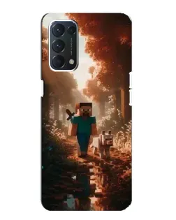 Чехол для OPPO Find X3 Lite с картинкой «Стив в лесу»