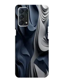 Чехол для OPPO Find X3 Lite с картинкой «Объемные синие складки»