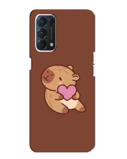 Чехол для OPPO Find X3 Lite с картинкой «Капибара с сердцем»