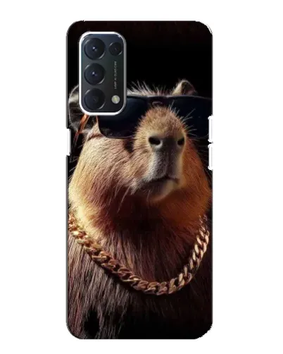 Чехол для OPPO Find X3 Lite с картинкой «Капибара золотая цепь»
