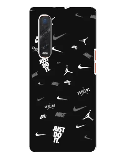 Чехол для OPPO Find X3 Pro с картинкой «Nike Black Pattern» Чехол для OPPO Find X3 Pro с картинкой «Nike Black Pattern»