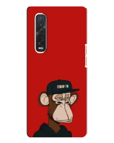 Чехол для OPPO Find X3 Pro с картинкой «Bored Ape — красный фон»