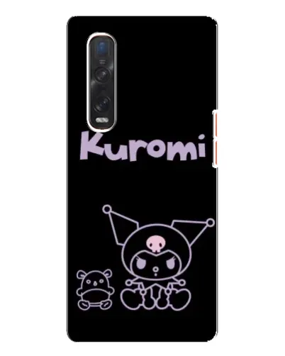 Чехол для OPPO Find X3 Pro с картинкой «Kuromi — черный минимализм»