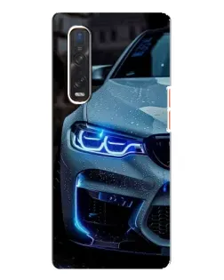 Чехол для OPPO Find X3 Pro с картинкой «Взгляд BMW с синими фарами» Чехол для OPPO Find X3 Pro с картинкой «Взгляд BMW с синими фарами»