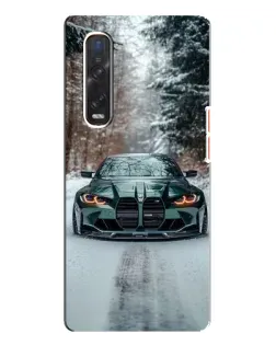 Чехол для OPPO Find X3 Pro с картинкой «BMW в зимнем лесу»