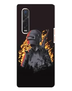Чехол для OPPO Find X3 Pro с картинкой «PUBG — огненный силуэт» Чехол для OPPO Find X3 Pro с картинкой «PUBG — огненный силуэт»