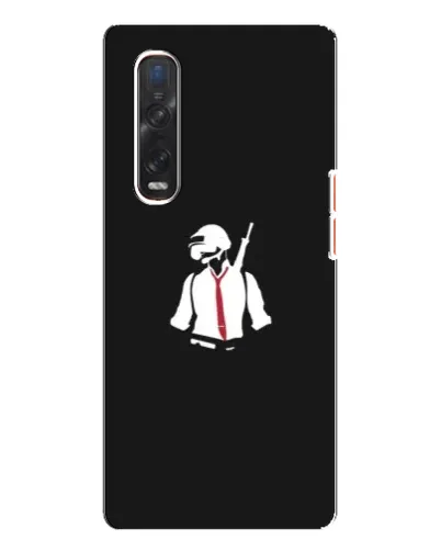 Чехол для OPPO Find X3 Pro с картинкой «PUBG — силуэт воина»