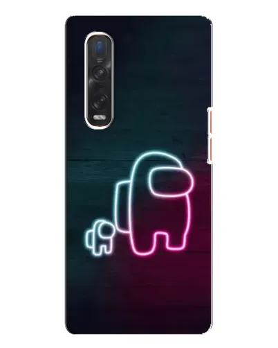 Чехол для OPPO Find X3 Pro с картинкой «Among Us неон-арт» Чехол для OPPO Find X3 Pro с картинкой «Among Us неон-арт»