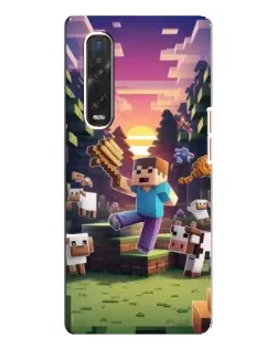 Чехол для OPPO Find X3 Pro с картинкой «Стив на ферме»
