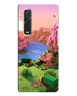 Чехол для OPPO Find X3 Pro с картинкой «Розовое дерево Minecraft»