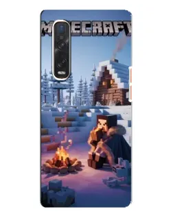 Чехол для OPPO Find X3 Pro с картинкой «Зимний Minecraft»