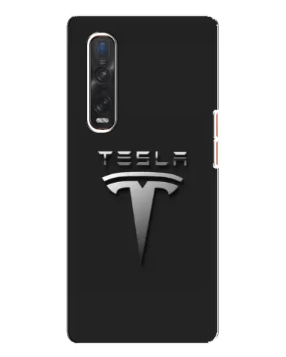Чехол для OPPO Find X3 Pro с картинкой «Стальной логотип Tesla»