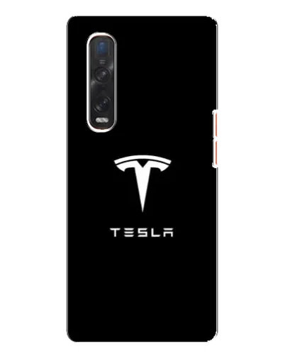 Чехол для OPPO Find X3 Pro с картинкой «Tesla White Logo»