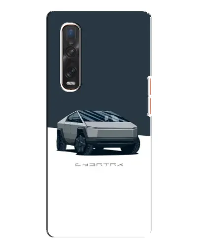 Чехол для OPPO Find X3 Pro с картинкой «Серебристый Cybertruck Tesla»