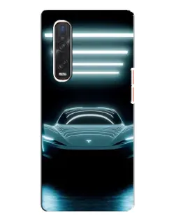 Чехол для OPPO Find X3 Pro с картинкой «Tesla в неоне» Чехол для OPPO Find X3 Pro с картинкой «Tesla в неоне»
