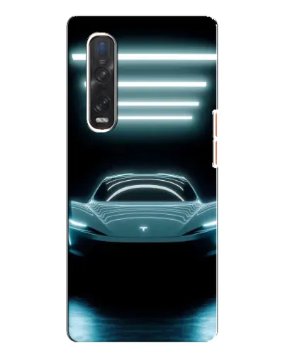Чехол для OPPO Find X3 Pro с картинкой «Tesla в неоне»