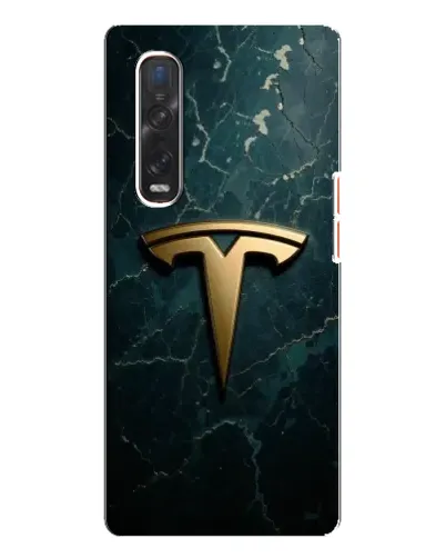 Чехол для OPPO Find X3 Pro с картинкой «Мраморная Tesla Gold»