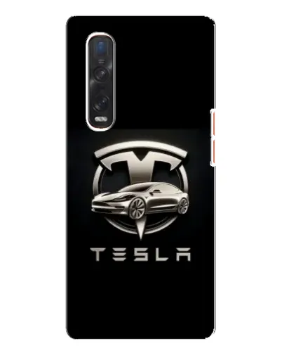 Чехол для OPPO Find X3 Pro с картинкой «Tesla — серебристое авто»