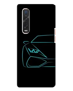 Чехол для OPPO Find X3 Pro с картинкой «Голубой силуэт Lamborghini» Чехол для OPPO Find X3 Pro с картинкой «Голубой силуэт Lamborghini»
