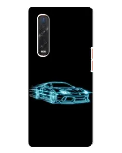 Чехол для OPPO Find X3 Pro с картинкой «Неоновый контур Lamborghini» Чехол для OPPO Find X3 Pro с картинкой «Неоновый контур Lamborghini»