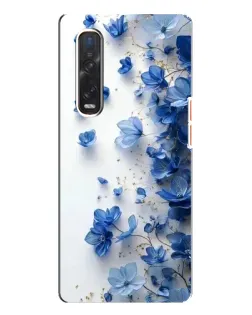 Чехол для OPPO Find X3 Pro с картинкой «Голубой цветочный каскад»