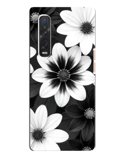 Чехол для OPPO Find X3 Pro с картинкой «Монохромные астры» Чехол для OPPO Find X3 Pro с картинкой «Монохромные астры»