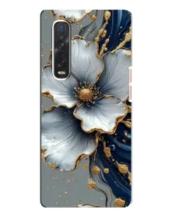 Чехол для OPPO Find X3 Pro с картинкой «Белый цветок и золотой флюид»