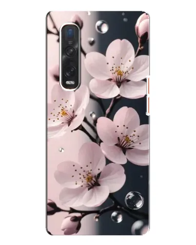 Чехол для OPPO Find X3 Pro с картинкой «Нежная сакура и капли» Чехол для OPPO Find X3 Pro с картинкой «Нежная сакура и капли»