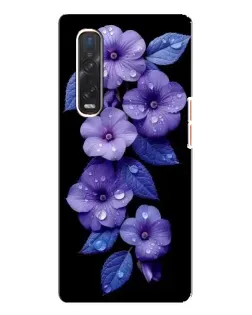 Чехол для OPPO Find X3 Pro с картинкой «Фиолетовые цветы с росою»