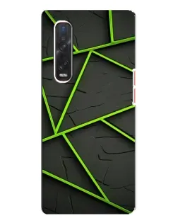 Чехол для OPPO Find X3 Pro с картинкой «Зеленые геометрические линии»