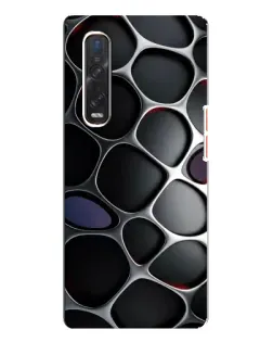 Чехол для OPPO Find X3 Pro с картинкой «Объемная темная решетка»