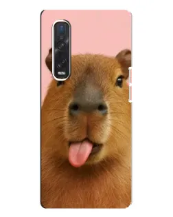 Чехол для OPPO Find X3 Pro с картинкой «Капибара с языком»