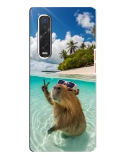 Чехол для OPPO Find X3 Pro с картинкой «Капибара на море»
