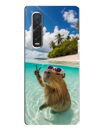 Чехол для OPPO Find X3 Pro с картинкой «Капибара на море»