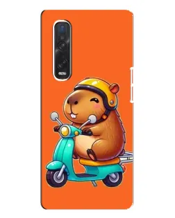 Чехол для OPPO Find X3 Pro с картинкой «Капибара на скутере»
