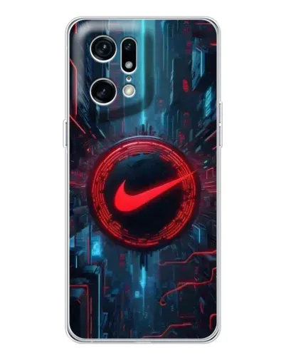 Чехол для OPPO Find X5 Pro с картинкой «Техногенный стиль Nike»