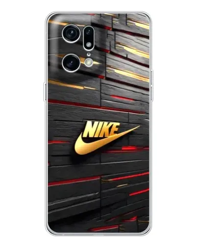 Чехол для OPPO Find X5 Pro с картинкой «Золотой Nike на металле»