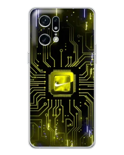 Чехол для OPPO Find X5 Pro с картинкой «Nike — золотая искра»