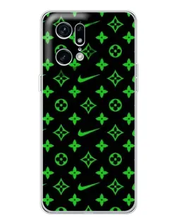 Чехол для OPPO Find X5 Pro с картинкой «Неоновый принт LV»