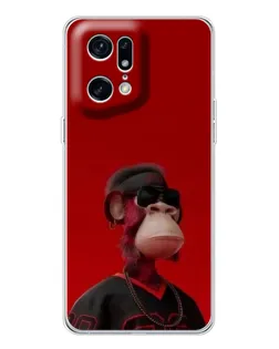 Чехол для OPPO Find X5 Pro с картинкой «Bored Ape в красном» Чехол для OPPO Find X5 Pro с картинкой «Bored Ape в красном»