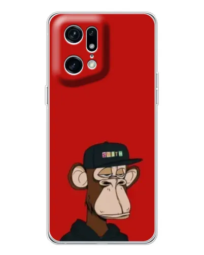 Чехол для OPPO Find X5 Pro с картинкой «Bored Ape — красный фон» Чехол для OPPO Find X5 Pro с картинкой «Bored Ape — красный фон»