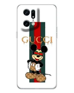 Чехол для OPPO Find X5 Pro с картинкой «Микки Маус Gucci — полосы» Чехол для OPPO Find X5 Pro с картинкой «Микки Маус Gucci — полосы»