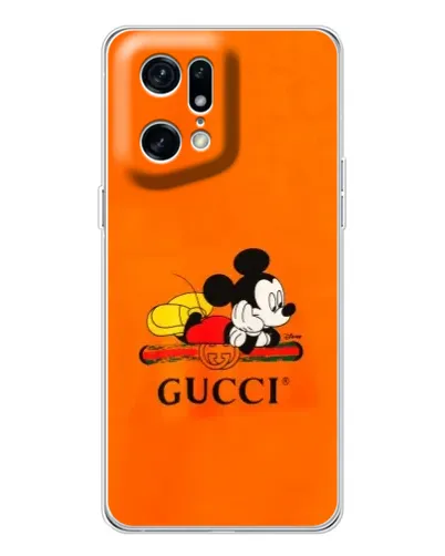 Чехол для OPPO Find X5 Pro с картинкой «Микки Маус Gucci — оранж» Чехол для OPPO Find X5 Pro с картинкой «Микки Маус Gucci — оранж»