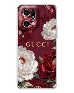 Чехол для OPPO Find X5 Pro с картинкой «Gucci — бордовые розы» Чехол для OPPO Find X5 Pro с картинкой «Gucci — бордовые розы»