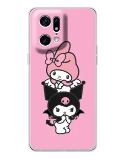 Чехол для OPPO Find X5 Pro с картинкой «My Melody и Kuromi» Чехол для OPPO Find X5 Pro с картинкой «My Melody и Kuromi»