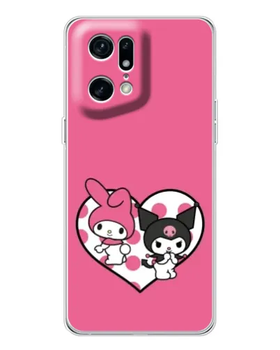 Чехол для OPPO Find X5 Pro с картинкой «Kuromi и My Melody»