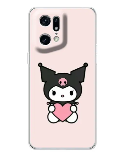 Чехол для OPPO Find X5 Pro с картинкой «Kuromi и сердце»