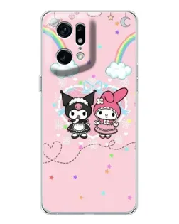 Чехол для OPPO Find X5 Pro с картинкой «My Melody и Kuromi» Чехол для OPPO Find X5 Pro с картинкой «My Melody и Kuromi»