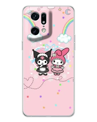 Чехол для OPPO Find X5 Pro с картинкой «My Melody и Kuromi»