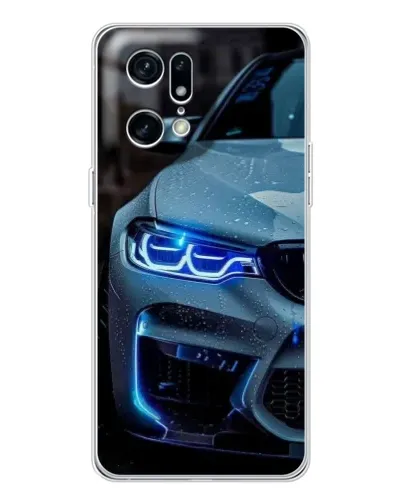 Чехол для OPPO Find X5 Pro с картинкой «Взгляд BMW с синими фарами»